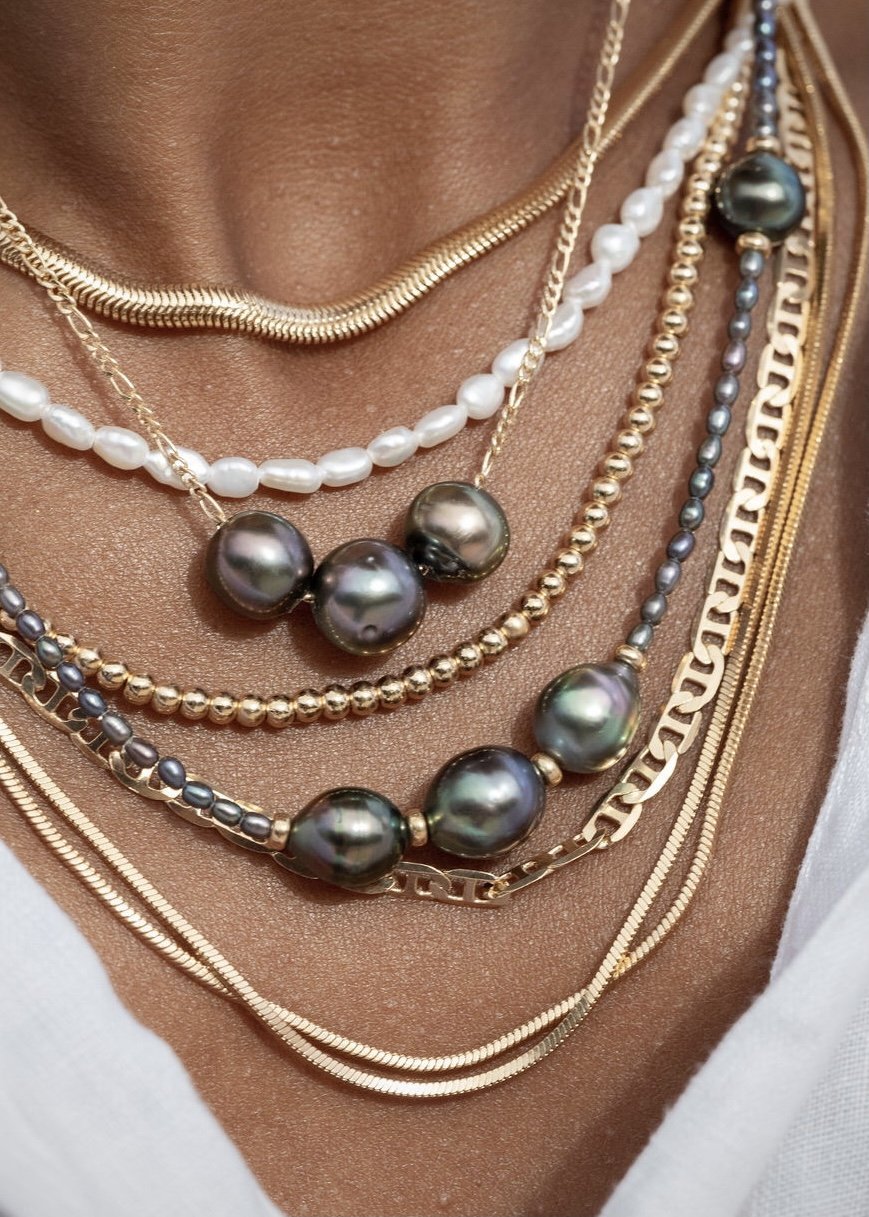 Gold Necklace - Mini Herringbone Chain - Laka - ke aloha jewelry