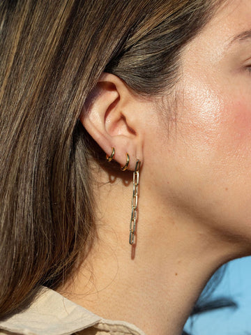 Earrings - Mini Vermeil Gold Huggie Hoop Earrings - Pa - ke aloha jewelry
