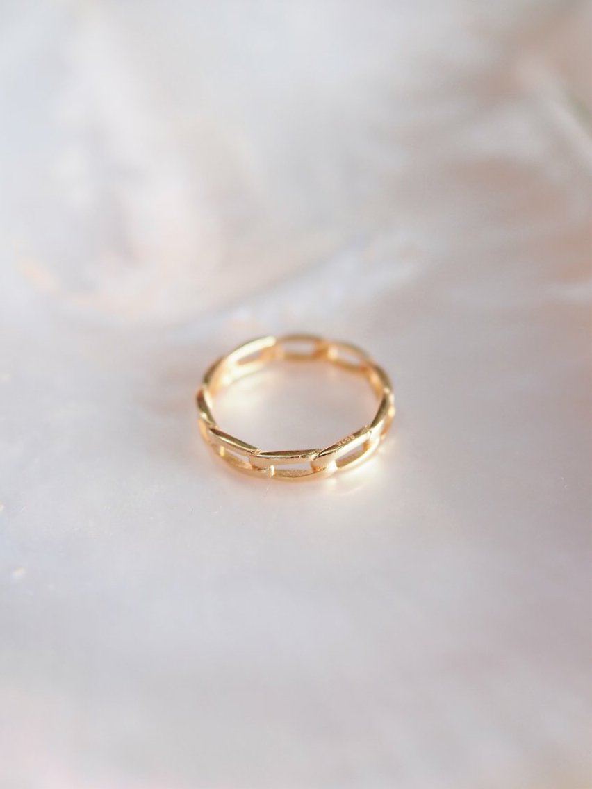 Rings - Modern Gold Chain Ring - Aukanai'i - Ke Aloha Jewelry
