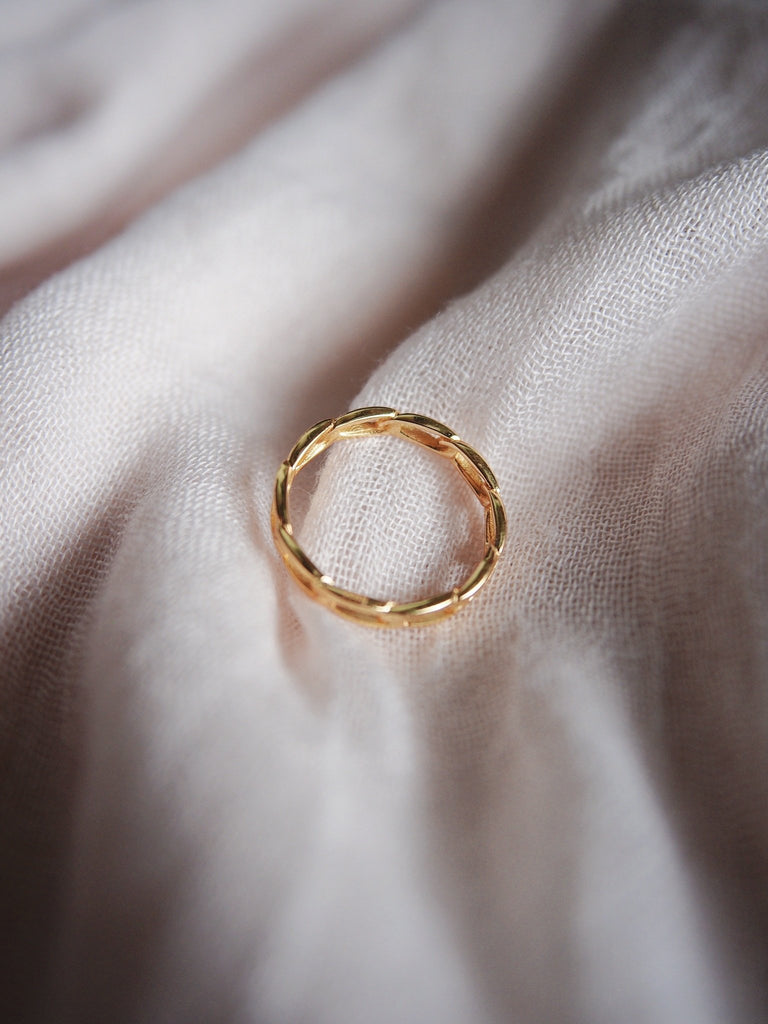 Rings - Modern Gold Chain Ring - Aukanai'i - Ke Aloha Jewelry