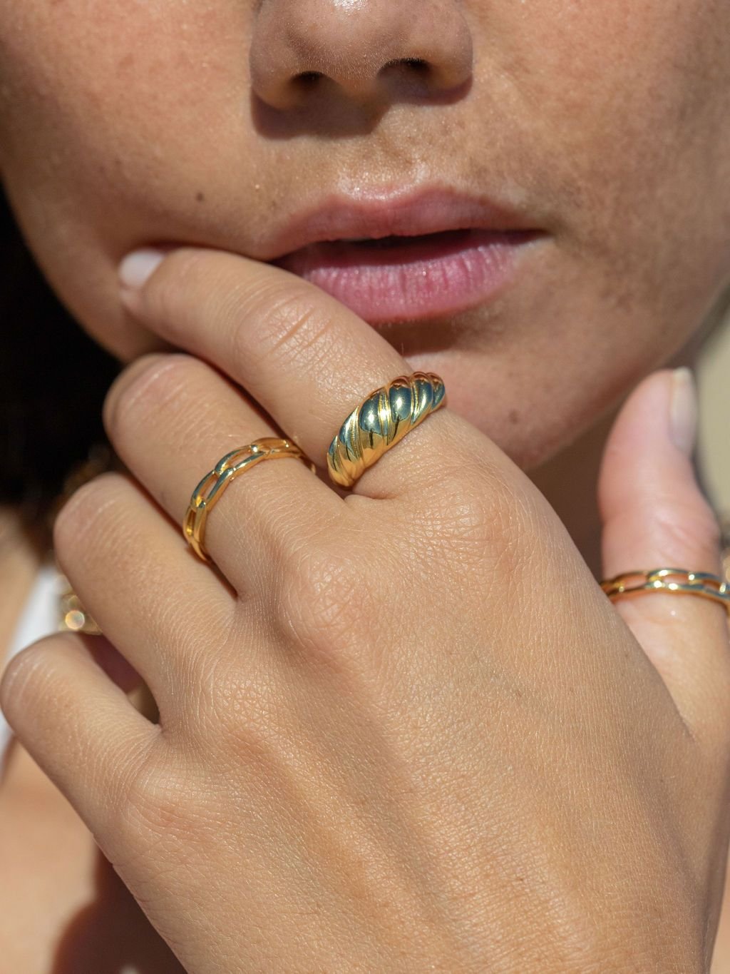 Rings - Modern Gold Chain Ring - Aukanai'i - ke aloha jewelry