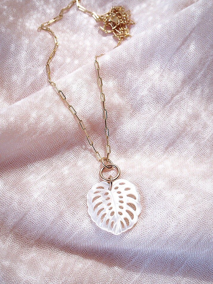 - Monstera Chain Necklace - Makana - ke aloha jewelry