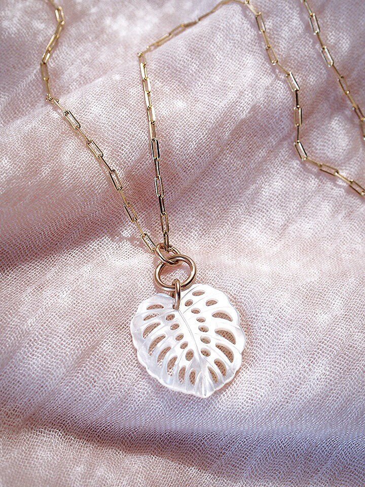 - Monstera Chain Necklace - Makana - ke aloha jewelry