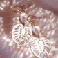 - Monstera & Pearl Earrings - Me'e - ke aloha jewelry