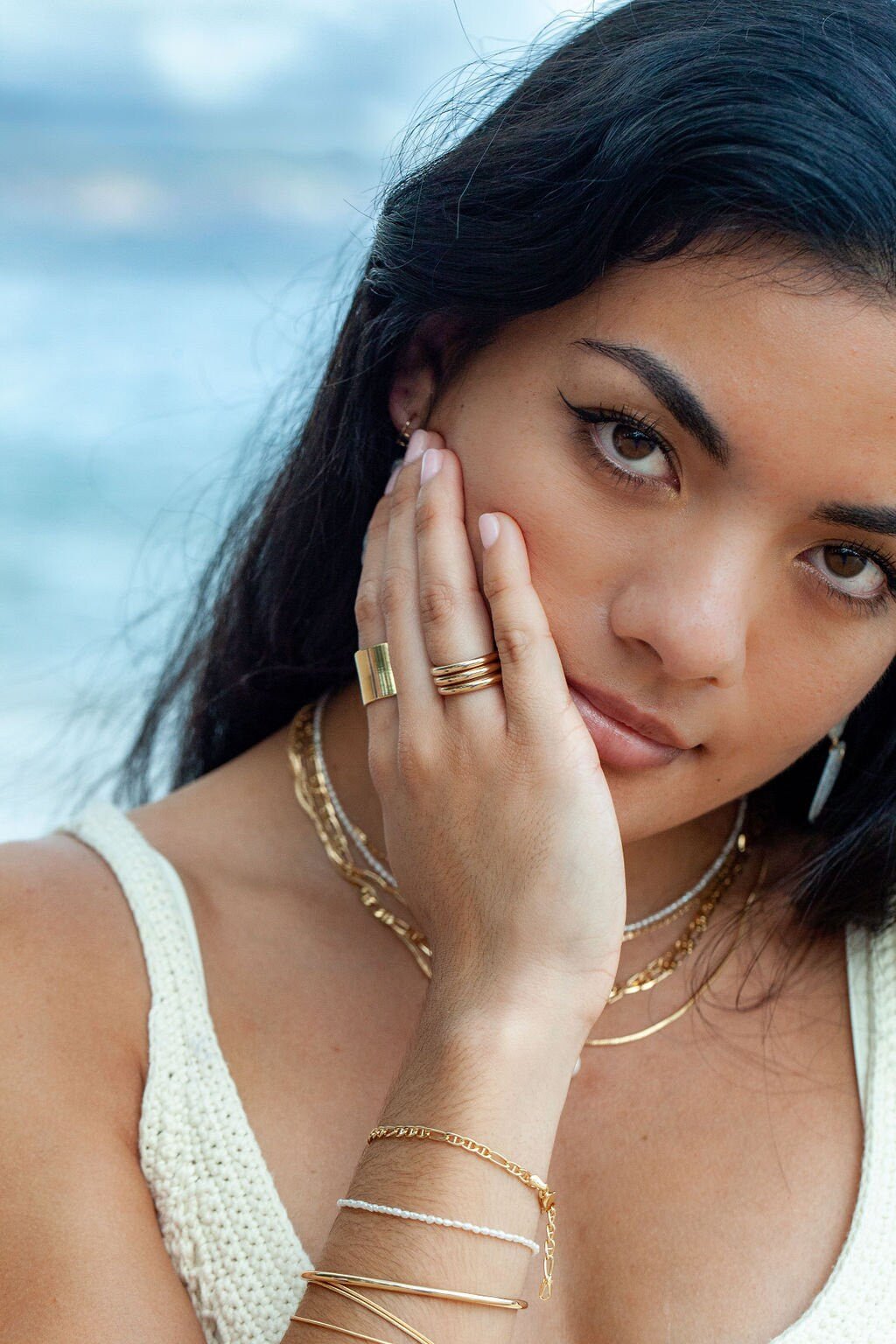 - Monstera & Pearl Earrings - Me'e - ke aloha jewelry