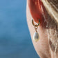 Earrings - Mother of Pearl and Gold Flower Lei Charm Huggie Hoop Earrings - Lei - ke aloha jewelry