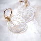 Earrings - Mother of Pearl and Gold Monstera Charm Huggie Hoop Earrings - Hula - Ke Aloha Jewelry