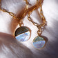 Gold Necklace - Mother of Pearl Gold Filled Coin Charm Necklace - Leimomi - Ke Aloha Jewelry