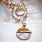 Gold Necklace - Mother of Pearl Gold Filled Coin Charm Necklace - Leimomi - Ke Aloha Jewelry