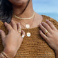 Gold Necklace - Mother of Pearl Gold Filled Coin Charm Necklace - Leimomi - Ke Aloha Jewelry
