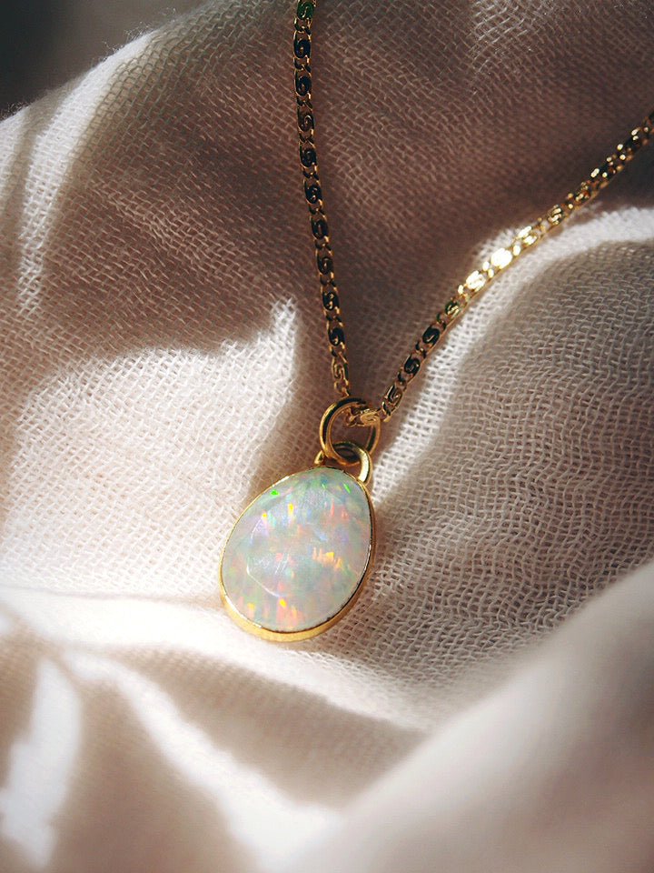 Gold Necklace - Opal Pendant Necklace - Kalino - ke aloha jewelry