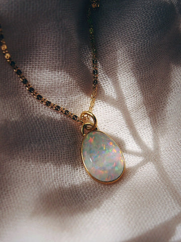 Gold Necklace - Opal Pendant Necklace - Kalino - ke aloha jewelry