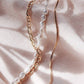 Gold Necklaces - Pearl & Gold Chain Layering Necklace Set - ke aloha jewelry