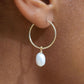 Earrings - Pearl Gold Hoop Earrings - Keilani - ke aloha jewelry