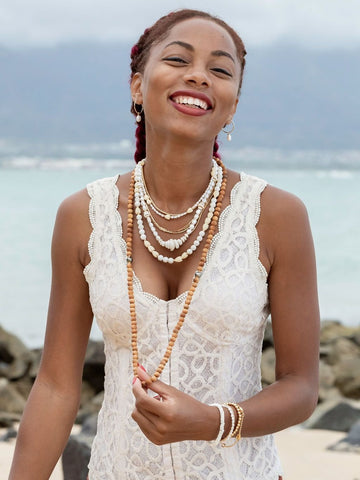 Earrings - Pearl Gold Hoop Earrings - Keilani - ke aloha jewelry