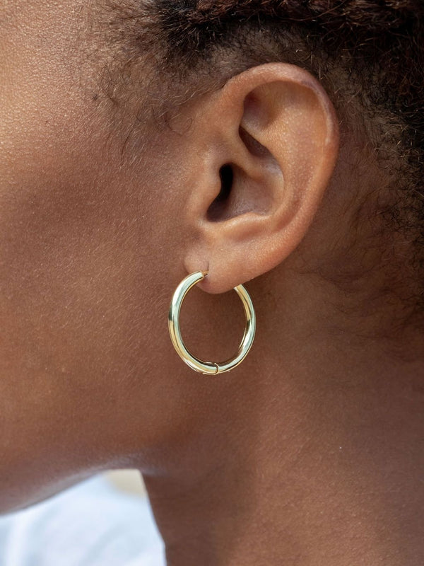 - Perfect Larger 18kt Gold Filled Huggie Hoop Earrings - ke aloha jewelry