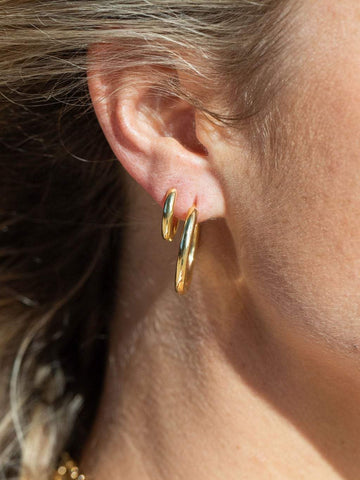 Earrings - Perfect Medium 18kt Gold Filled Huggie Hoop Earrings - ke aloha jewelry