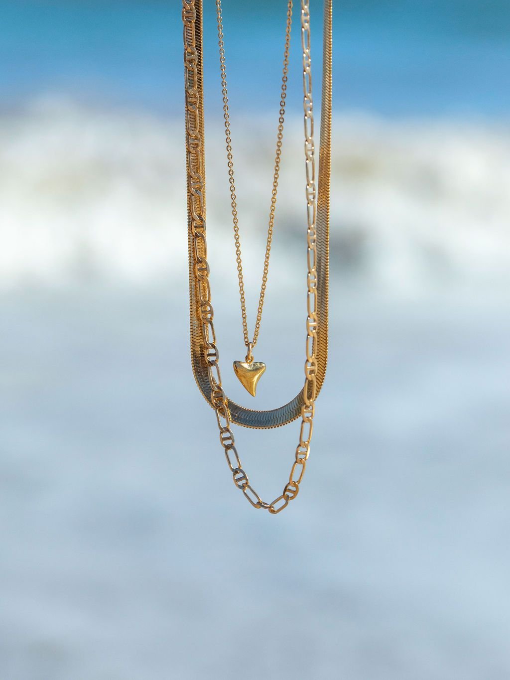 Gold Necklace - Petite Gold Shark Tooth Necklace - Mano Petite - ke aloha jewelry