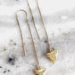 Petite Gold Shark Tooth Threader Earrings - Mano Petite