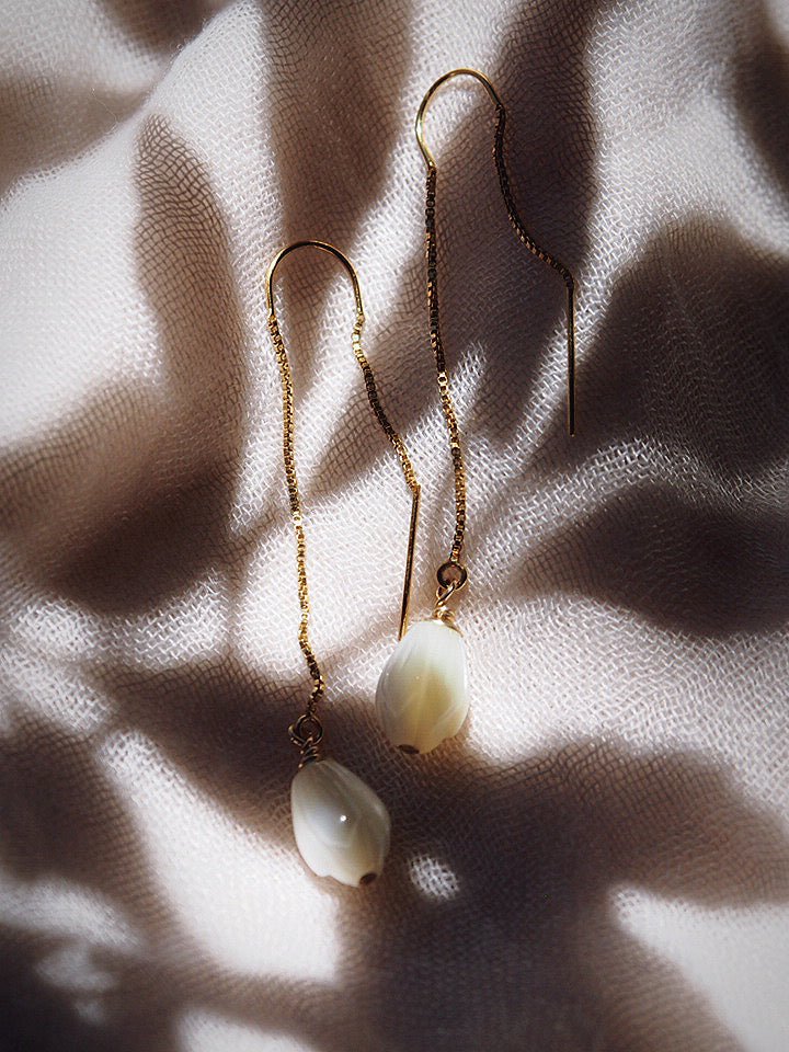 Earrings - Pikake Flower Threader Earrings - Leimana - ke aloha jewelry