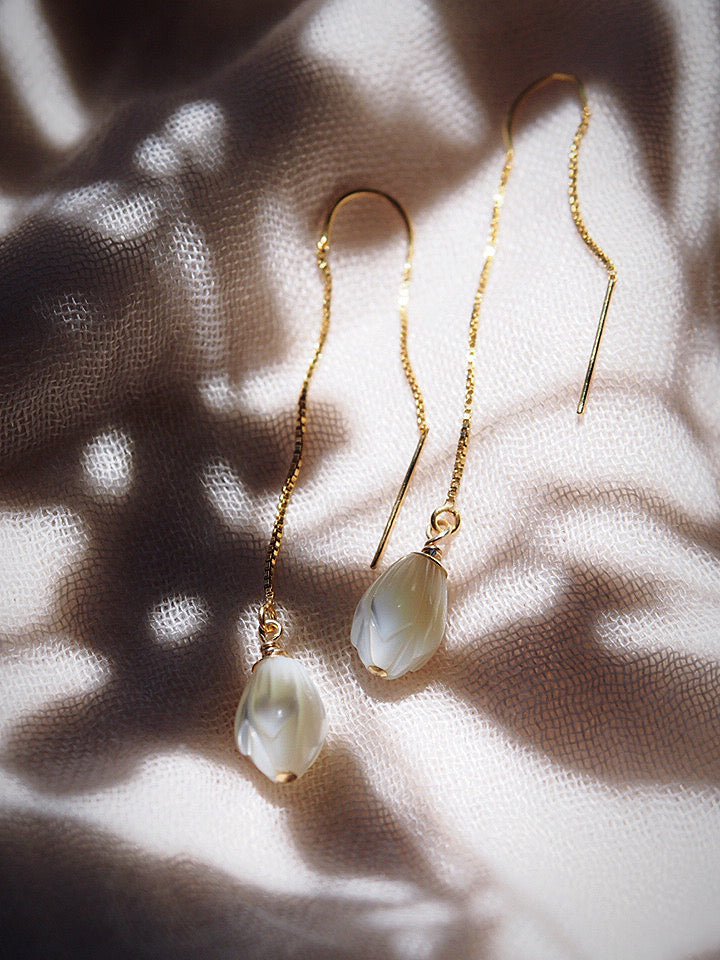 Earrings - Pikake Flower Threader Earrings - Leimana - ke aloha jewelry