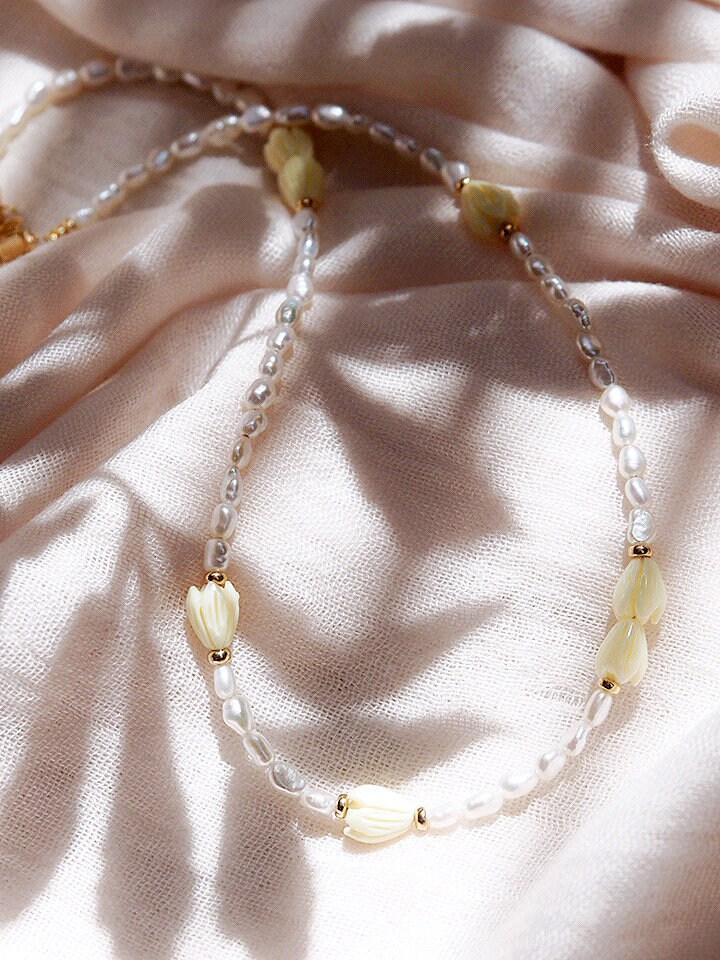 Gold Necklace - Pikake Gold Pearl Bead Necklace - Mele - ke aloha jewelry