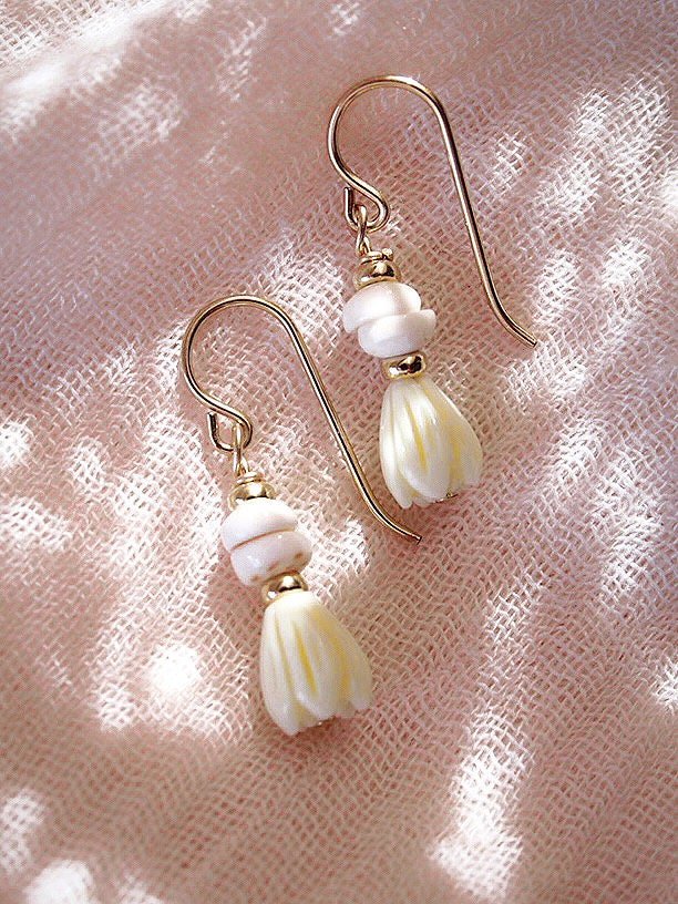 - Pikake Puka Drop Earrings - Kēhau - ke aloha jewelry