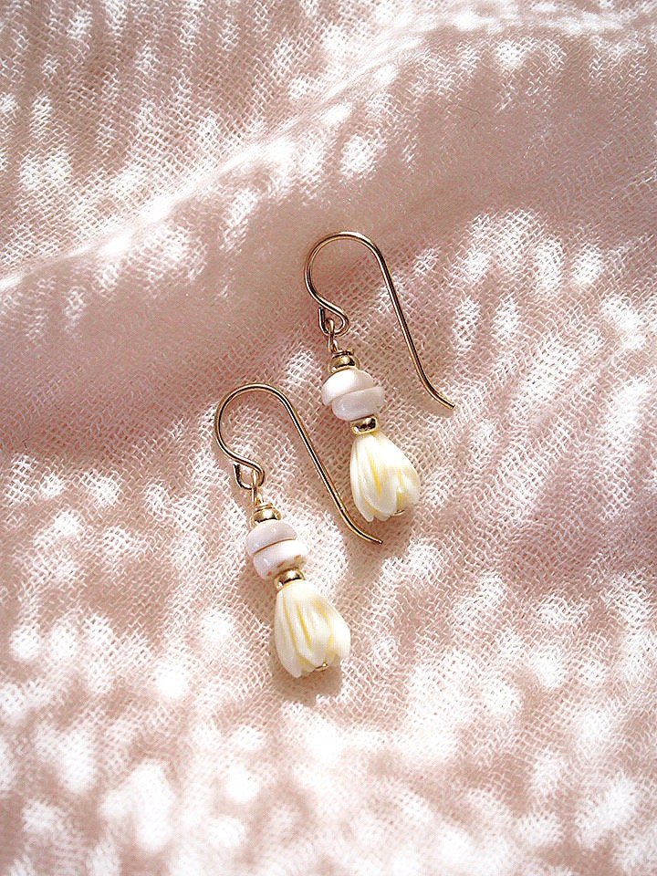 - Pikake Puka Drop Earrings - Kēhau - ke aloha jewelry