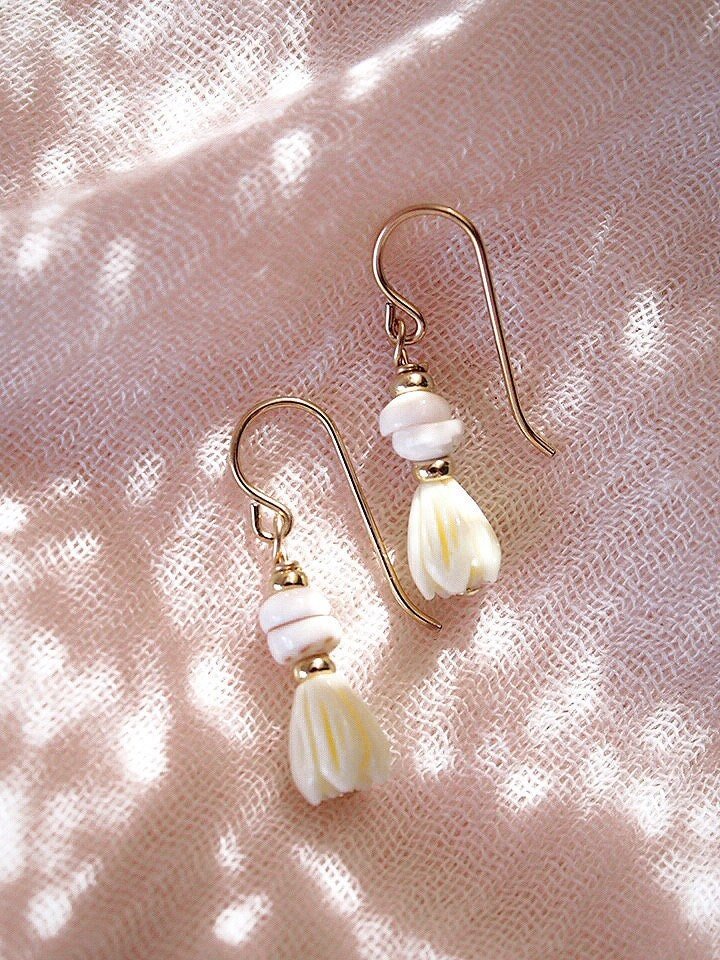 - Pikake Puka Drop Earrings - Kēhau - ke aloha jewelry
