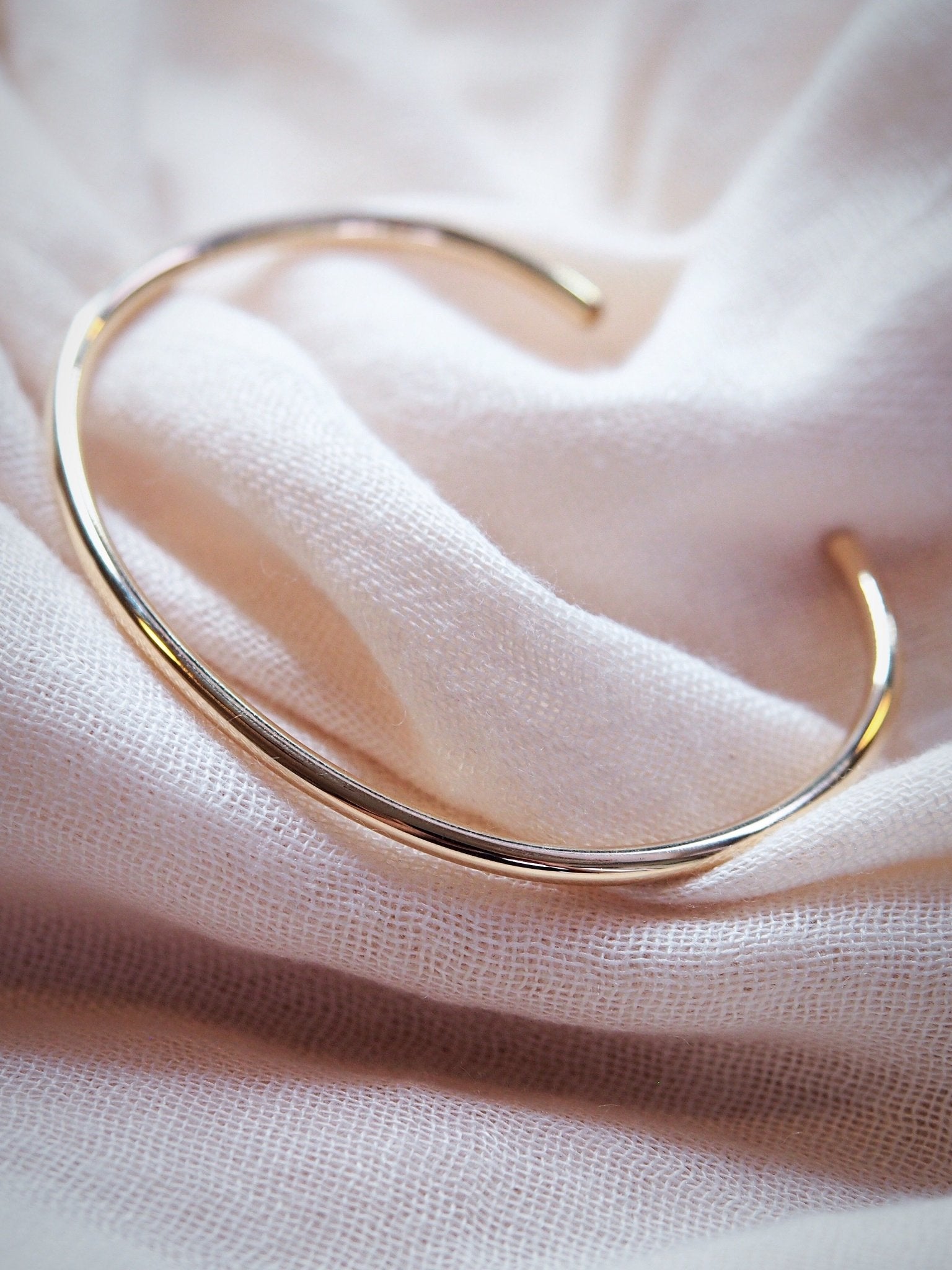 Gold Bracelet - Plain Bold Gold Cuff Bracelet - Maui - Ke Aloha Jewelry