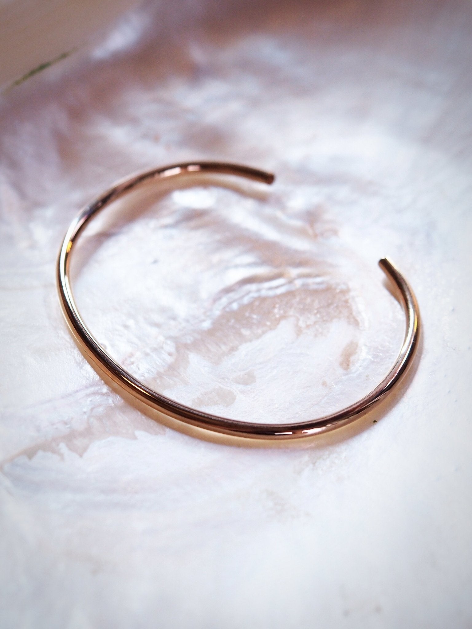Gold Bracelet - Plain Bold Gold Cuff Bracelet - Maui - Ke Aloha Jewelry