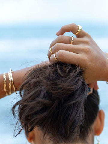 Rings - Plain Bold Gold Stack Ring - Maui - Ke Aloha Jewelry