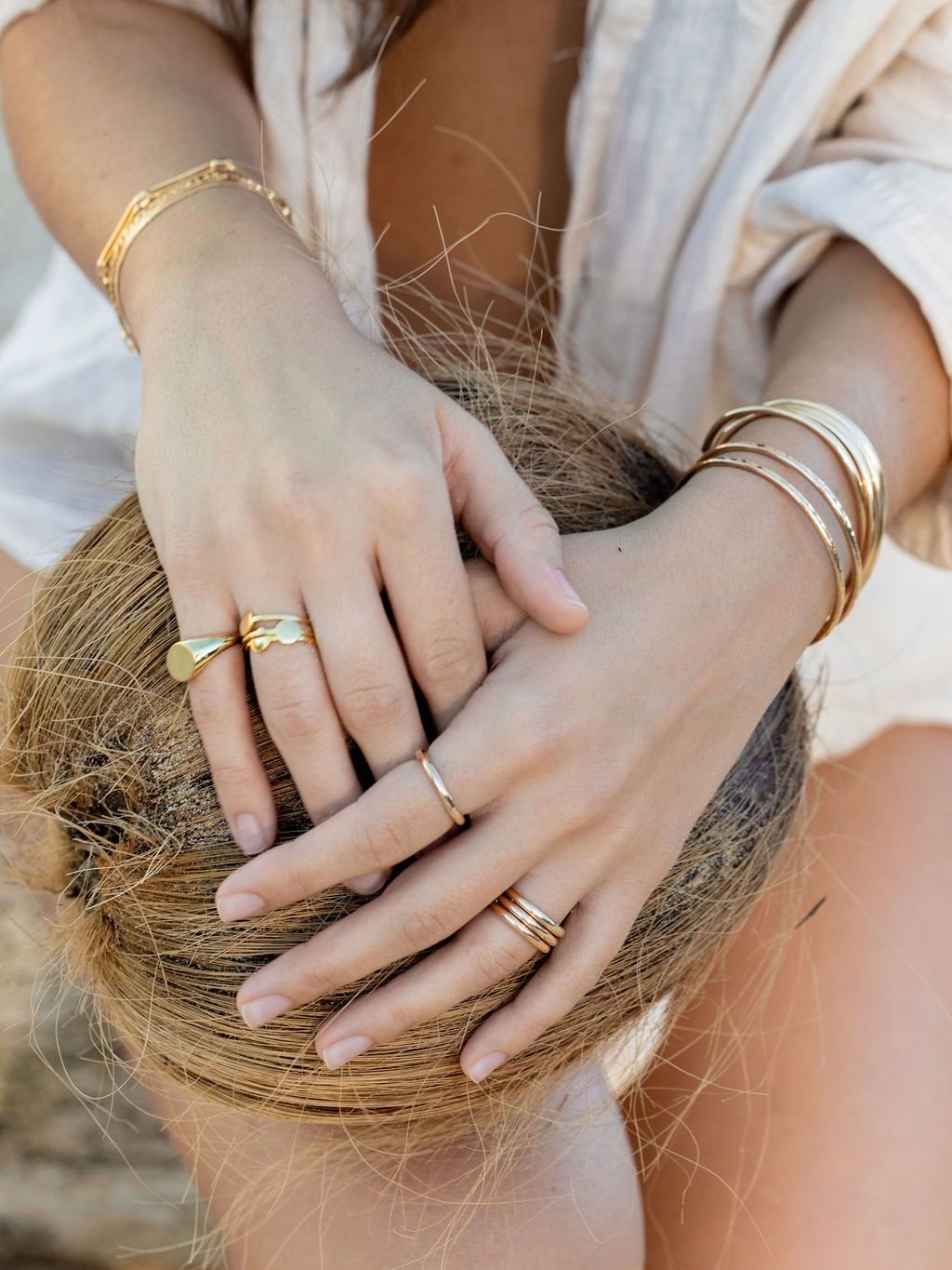 Rings - Plain Bold Gold Stack Ring - Maui - ke aloha jewelry