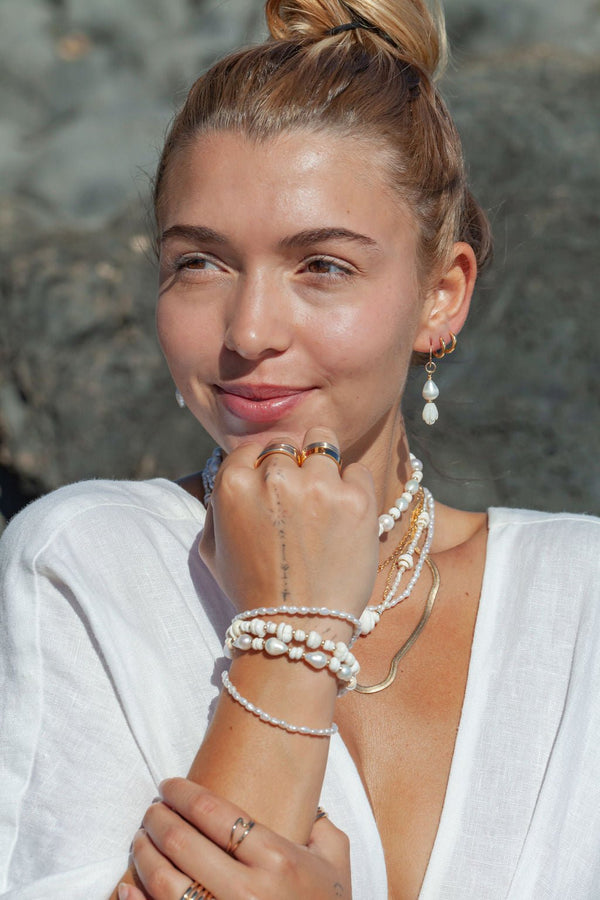 Bracelets - Puka Baroque Pearl Bracelet - Kakahi - ke aloha jewelry