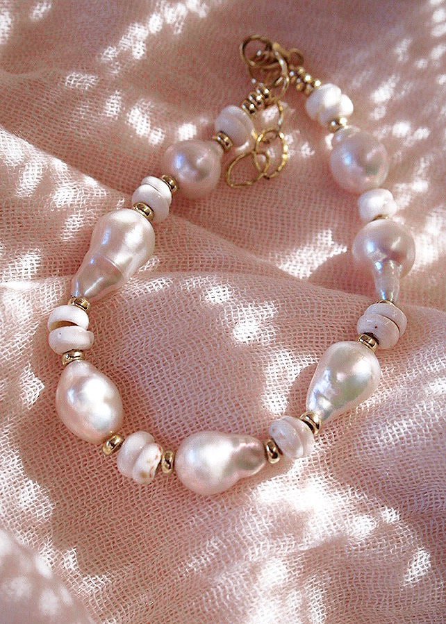 - Puka Baroque Pearl Bracelet - Kakahi - ke aloha jewelry