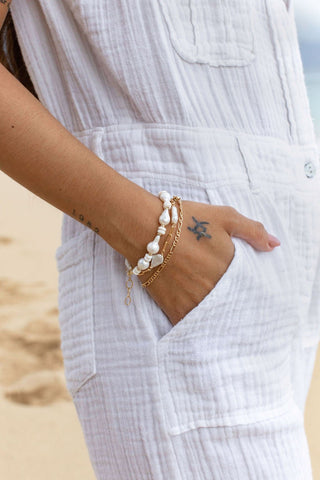- Puka Baroque Pearl Bracelet - Kakahi - ke aloha jewelry