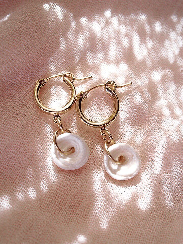- Puka Shell Hoop Earrings - Kahale - ke aloha jewelry