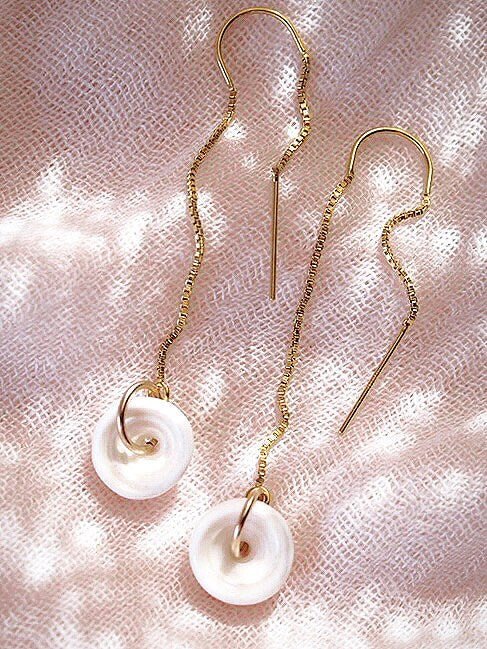 - Puka Shell Threader Earrings - Auali'i - ke aloha jewelry