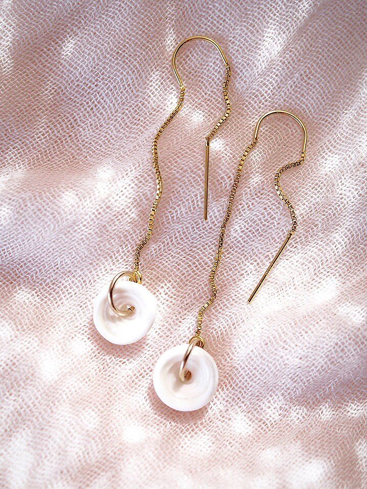 - Puka Shell Threader Earrings - Auali'i - ke aloha jewelry
