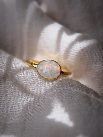 Rings - Rose Cut Fire Opal Ring - Kalino - ke aloha jewelry
