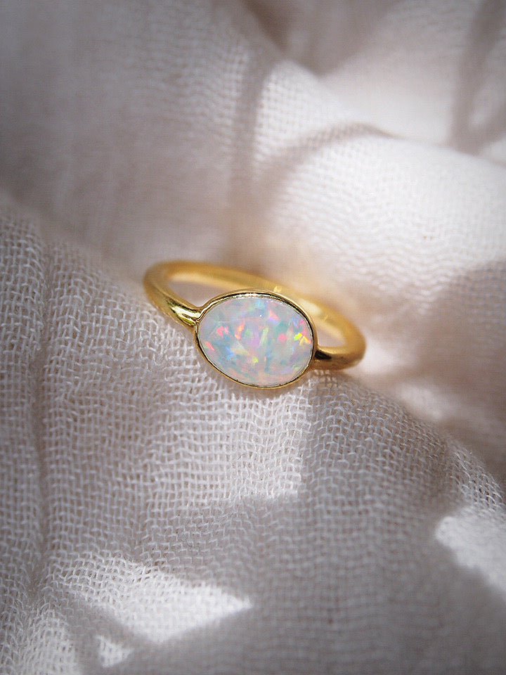 Rings - Rose Cut Fire Opal Ring - Kalino - ke aloha jewelry