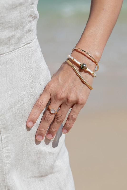 Rings - Rose Cut Rainbow Moonstone Ring - Hokulani - ke aloha jewelry
