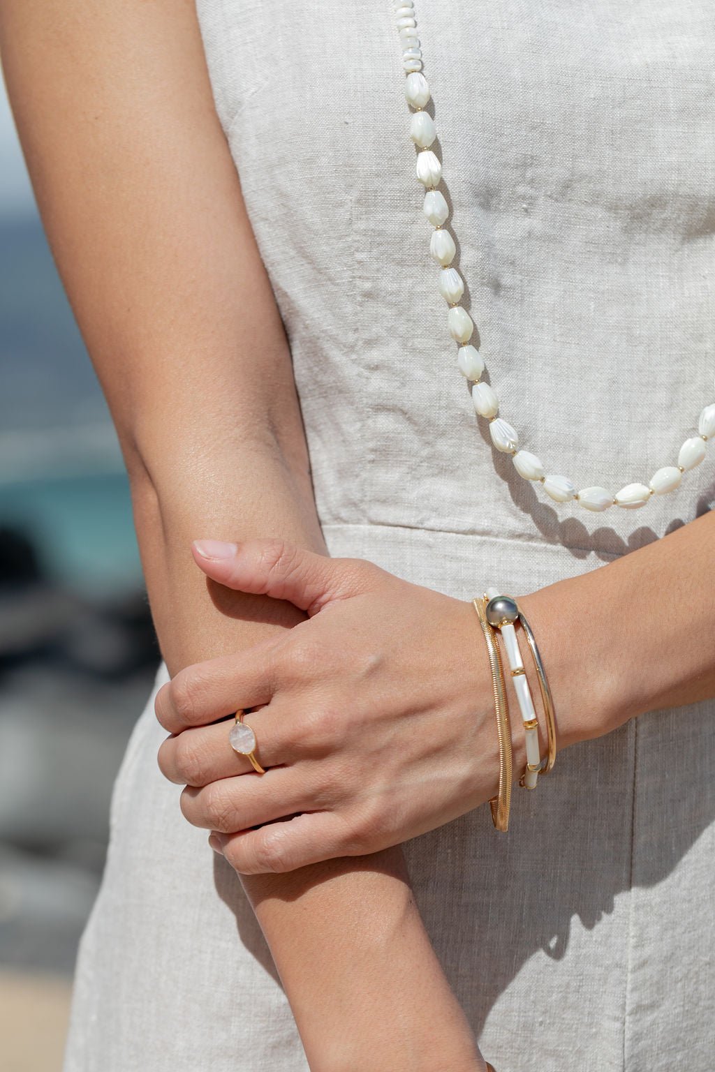 Rings - Rose Cut Rainbow Moonstone Ring - Hokulani - ke aloha jewelry