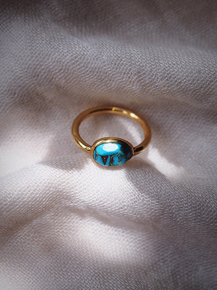 Rings - Rose Cut Turquoise Ring - Malu - ke aloha jewelry
