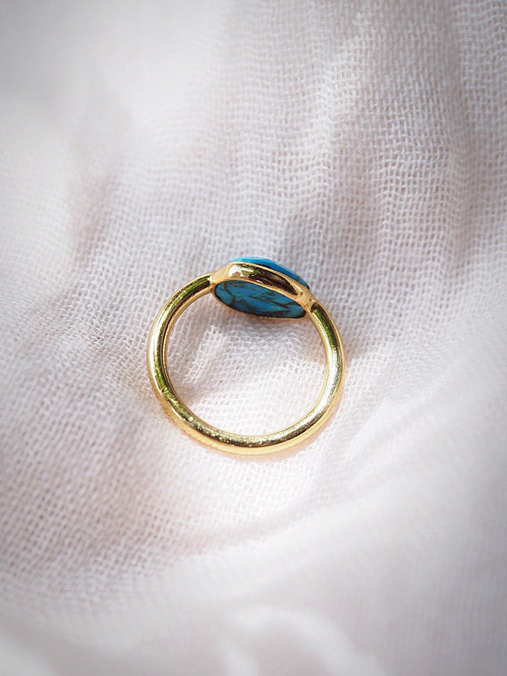 Rings - Rose Cut Turquoise Ring - Malu - ke aloha jewelry