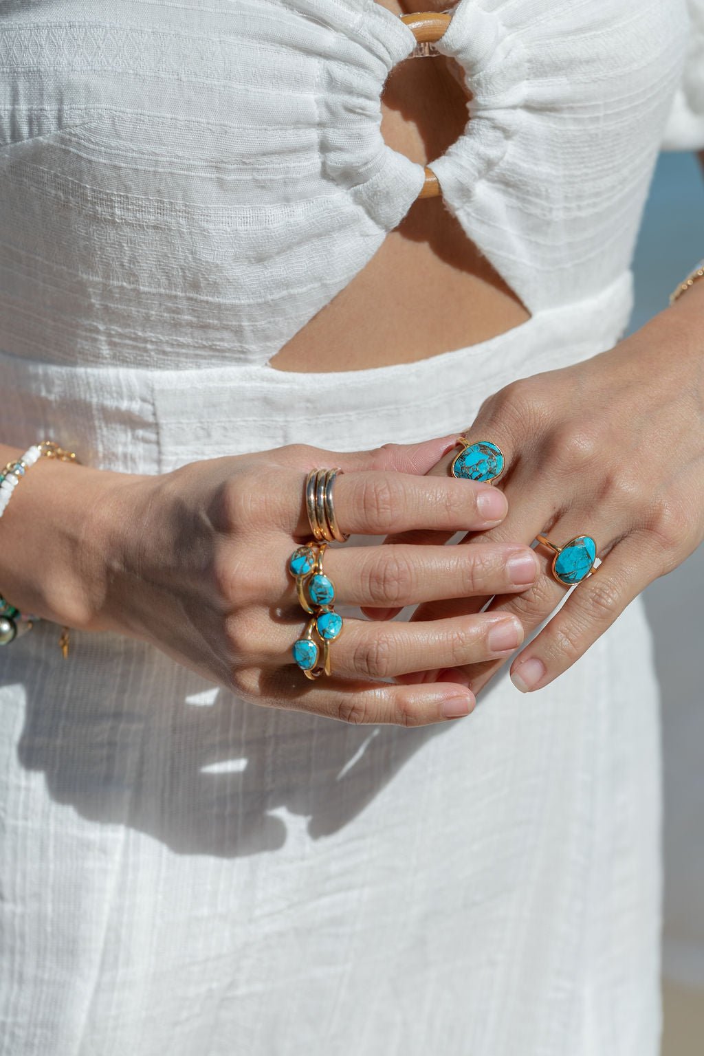 Rings - Rose Cut Turquoise Ring - Malu - ke aloha jewelry