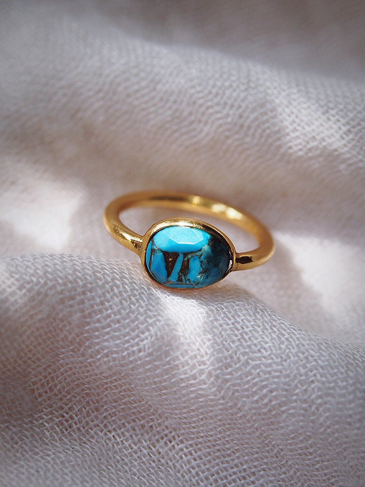 Rings - Rose Cut Turquoise Ring - Malu - ke aloha jewelry