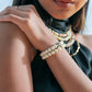 Stretchy White Pearl Light Wood Bracelet - Kahula