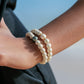 Stretchy White Pearl Light Wood Bracelet - Kahula