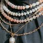 Pink Opal and Pikake Necklace - Aonani